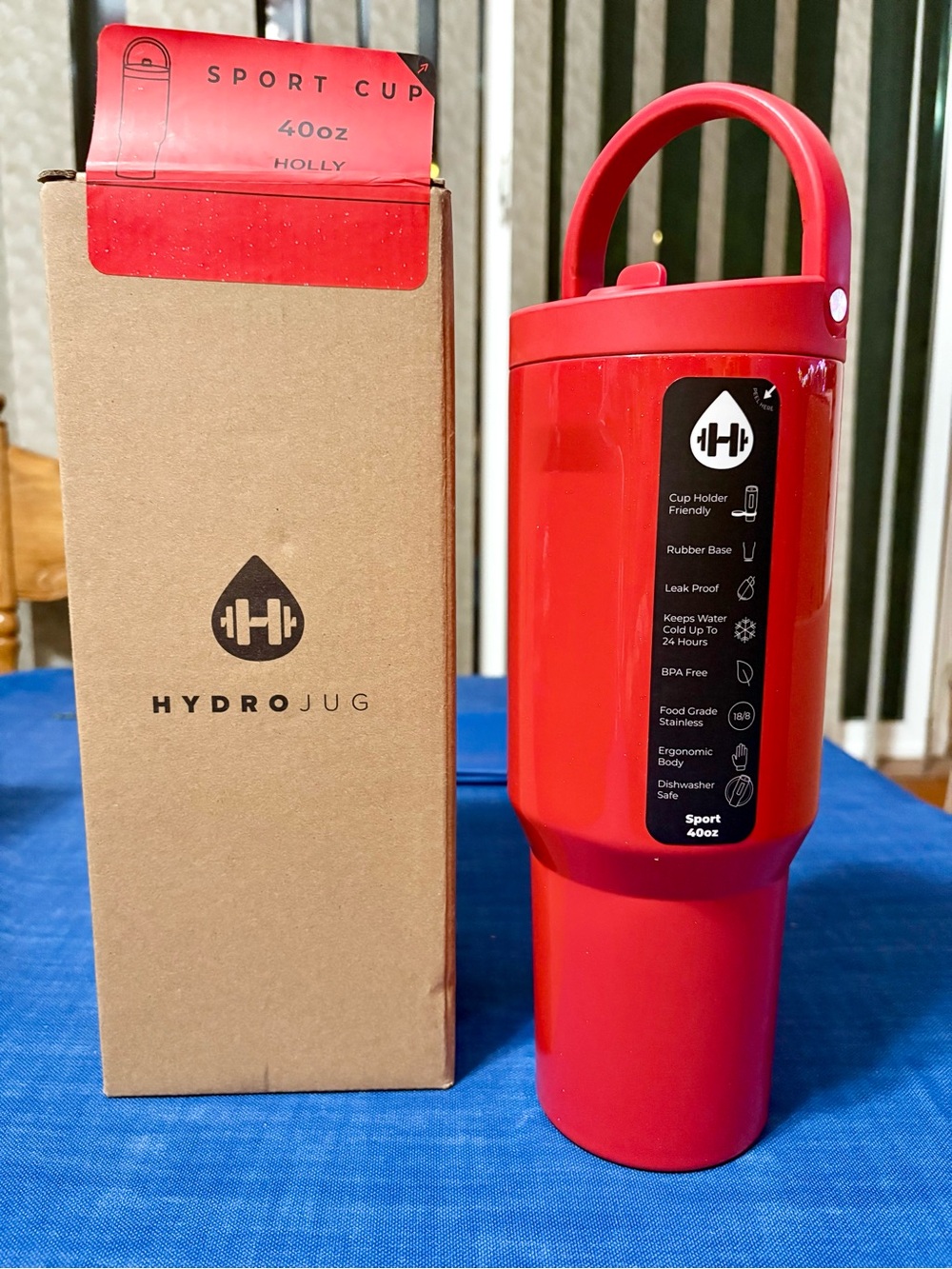 HydroJug Holly Red 40oz Sport Tumbler